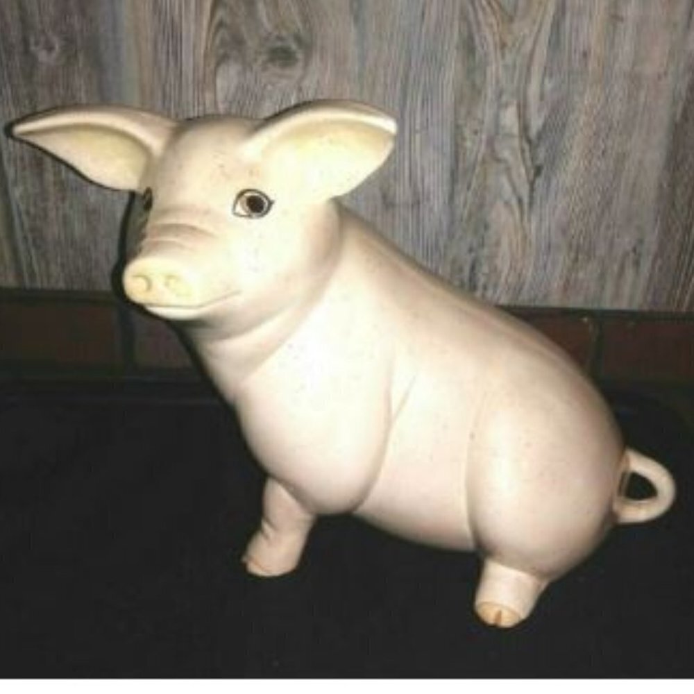 VTG Large 14.5" Porcelain Pig by Isabel Kurtz